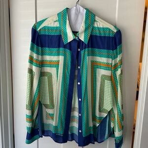 SIMKHAI Scarf Print Shirt-New Without Tags